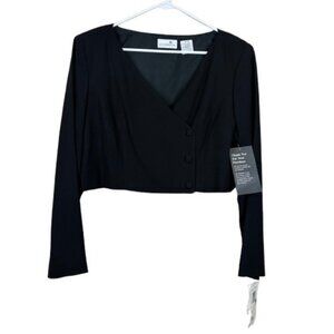 NEW Liz Claiborne VTG 90s Deadstock Cropped Blazer Jacket Sz 14 Office Siren